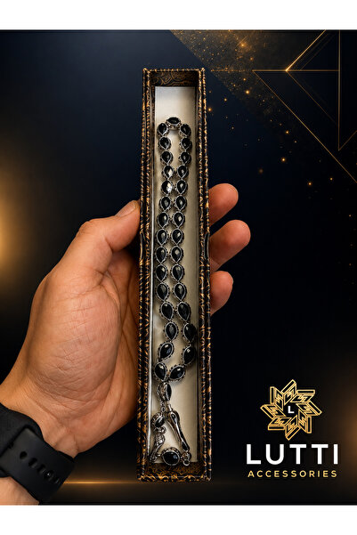 Lutti Silver-Looking Enamel-Embroidered Cast Resin Prayer Beads