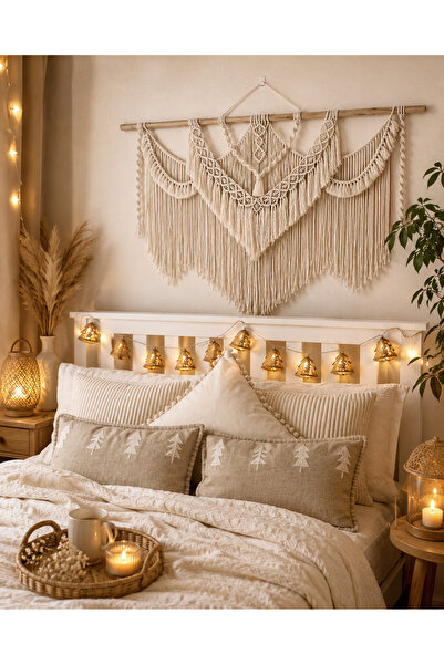 ARTTMACRAME Makrome Duvar Dekoru Bohem Modern Yatak Başı Süsü El Örgüsü