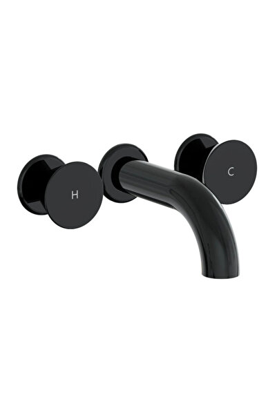 VitrA Liquid Ankastre Lavabo Bataryası A4269039 Kısa - Parlak Siyah