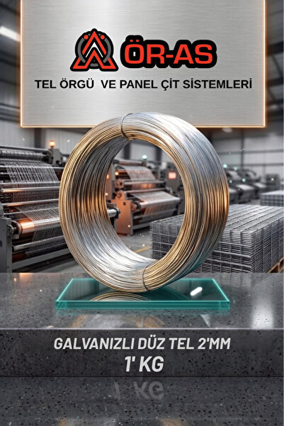 ÖR-AS TEL ÖRGÜ & PANEL ÇİT SİSTEMLERİ Galvanizli Tel - 1 Kg - 2mm - Bağlama T...