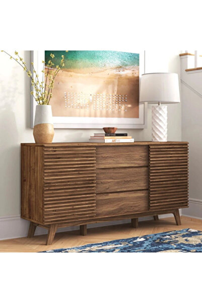 WoodenDecoration01 Nordic Line Masif Ahşap Konsol