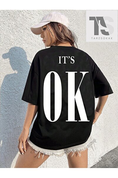 Tarzsokak Coolane slogan grafička majica sa otvorenim ramenima Oversize kroj