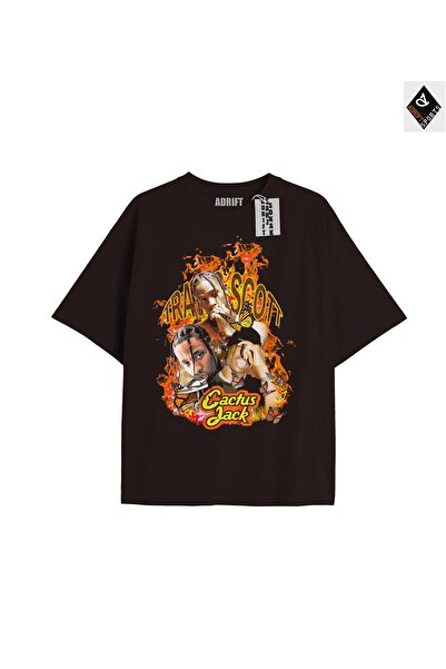 Adrift Tricou unisex oversize negru Travis Scott - Potrivire confortabilă