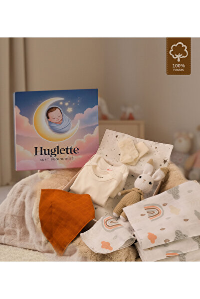 Huglette نوفا - طقم أطفال حديثي الولادة فاخر للجنسين - أميجورومي + غطاء موسلي...