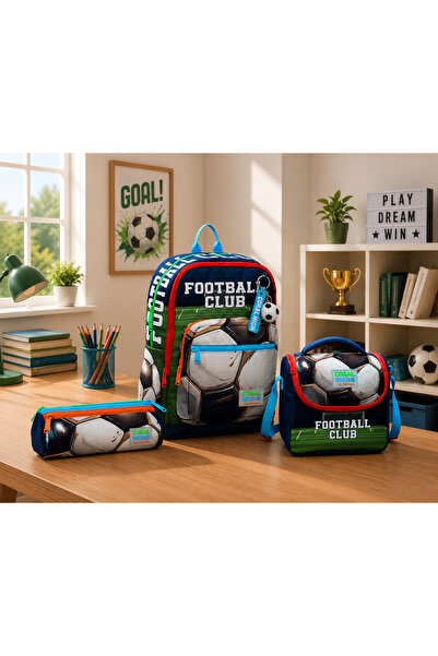 Coral High Futbol clup Desenli 3’lü Okul Çanta Seti (2025)