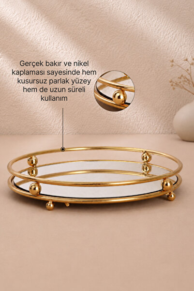 mba decor metal bending art Misket Gold Tepsi Organizer Kahve Yanı Servis Sunumluk Hediyelik Dekorasyon Organizer Parlak Siyah