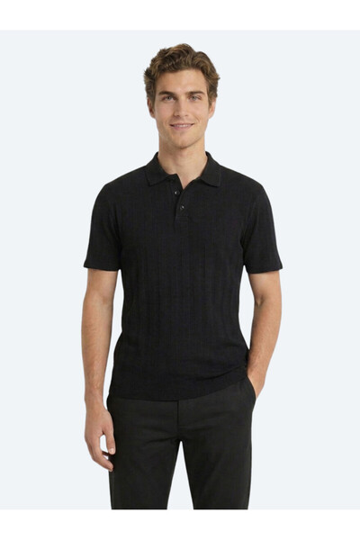Kip Μαύρο Ριγέ 100% Βαμβάκι T-Shirt