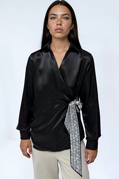 Hiccup Bdart Women's Satin Tie-Up Shirt