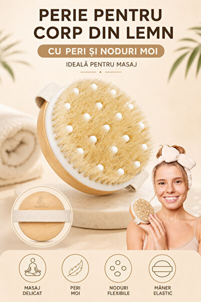 Regal Bliss body brush made of wood, bristles and soft knots, ideal for massage