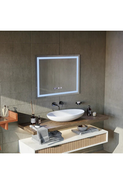 OEM Oglinda LED Touch MODENA Sistem Dezaburire, Ceas si Temperatura 80x60 cm