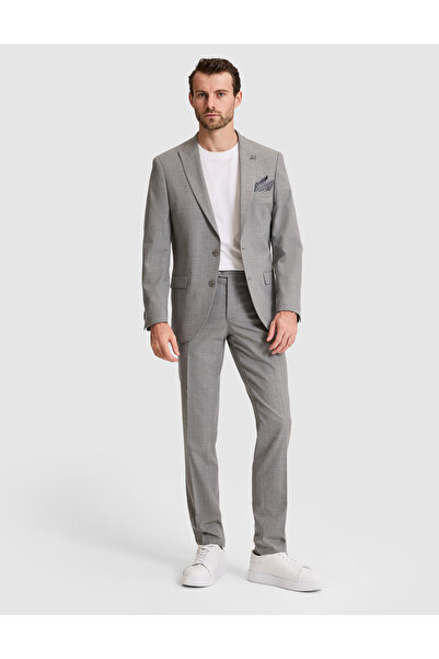 Pierre Cardin Smoked Extra Slim Fit Swallow Collar Striped Suit 50325234-Vr058