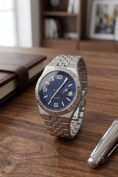 TEKMAKG High Quality Luxury Steel Band Classic Men's Wristwatch with Calendar