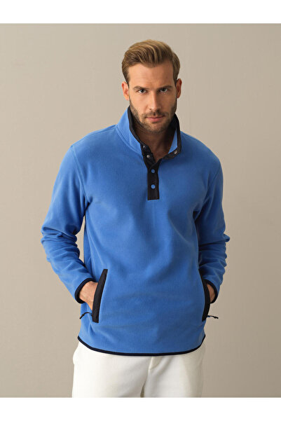 Xint Erkek Mavi Formunu Koruyan Regular Fit Polar Sweatshirt