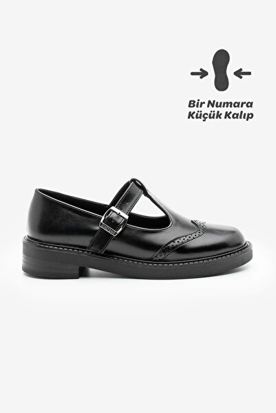 Marjin Γυναικεία Loafer Παπούτσια Casual με διπλό λουράκι Titra Μαύρο