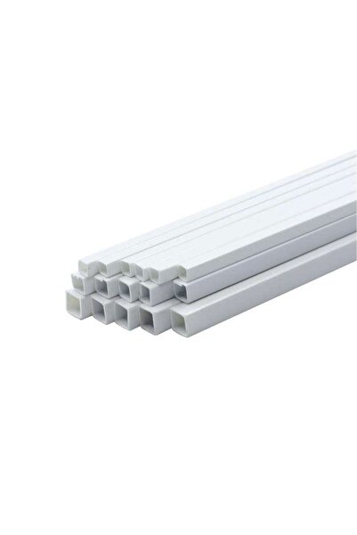 MK Model Plastik Beyaz İçi Boş Kare Çıta 6x6 mm 50 cm 5 Adet