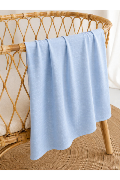 Sevza Kids Multi-Purpose 3-Piece Muslin Cover & Blanket, Swaddle Cover 100% Cotton Blue Set