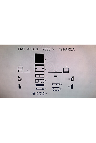 Demircioğlu Oto Aksesuar Marketi Fiat Albea 2006> 19 Piece Dashboard Trim (Co...