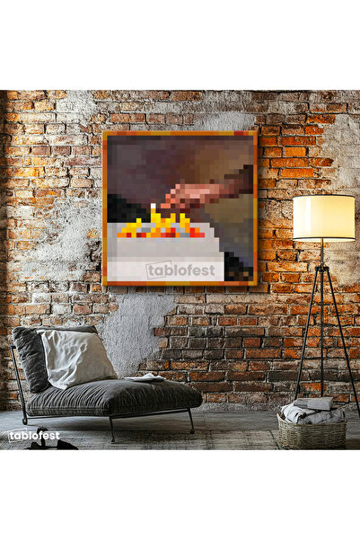 Tablofest Kare Kanvas Tablo Match Piksel Minecraft Tablosu Ev Ofis Salon Duva...