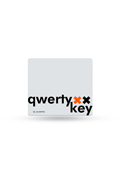 QwertyKey Mousepad Glasspad Gaming Alb Esports din sticlă, 3,2 mm, cu bază an...