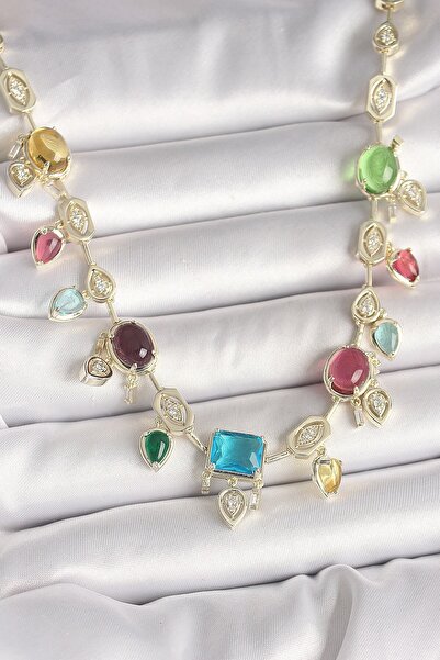 Inure Jewelry Brass Gold Color Colored Zircon Stone Vip Series Women's Necklace