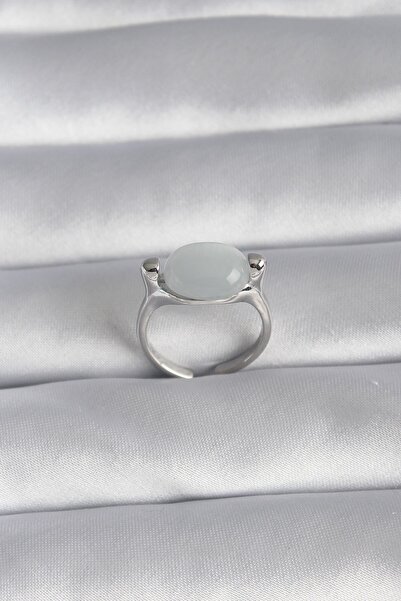 Inure Jewelry Brass Silver Color Pearlescent Women's Ring
