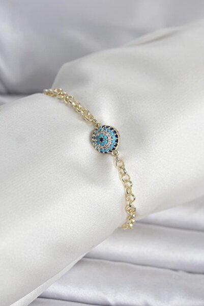 Inure Jewelry سوار نسائي من النحاس ذهبي اللون طراز نازار