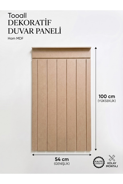 Tooall Dekoratif Duvar Paneli ( 54 X 100 Cm ) Boyanabilir Ahşap 6 Mm Ham Mdf ...