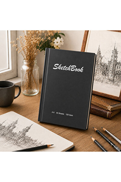 Pagos Yayınları Premium A6 SketchBook Sert Kapak Eskiz Defteri | 120 gr Kağıt...