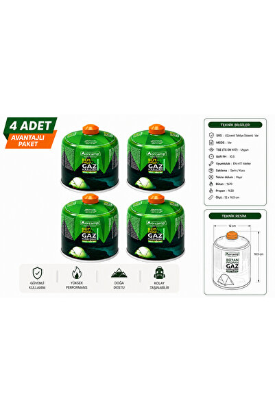 Orcamp Gaz Kartuşu 4'lü Set 450 gr