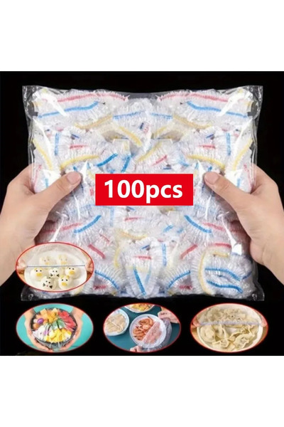 Choice 100pcs 100 Pcs Elastic Food Covers, Disposable Plastic Bowl Lids for F...
