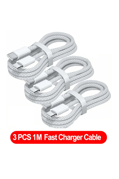 Choice 3 قطع 1 متر 3 قطع كابل USB C إلى USB C 100 واط كابل شحن سريع يدعم الشح...