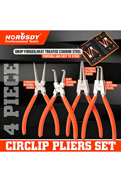 Choice HORUSDY 4Pcs 7" Circlip Pliers Set Internal / External / Bent / Straig...
