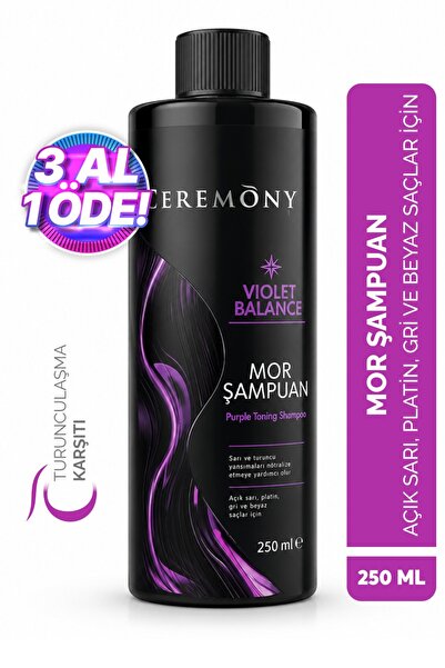 Ceremony Turunculaşma Karşıtı Mor Şampuan 250 ml | Açık Sarı, Platin, Gri ve ...