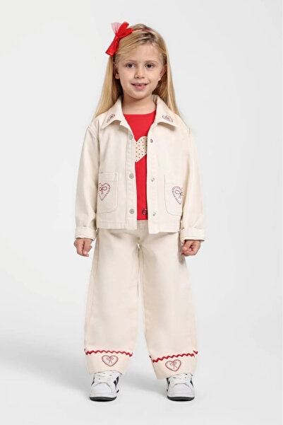 HAUSEkids 1-5 Years Old Love Ribbon Girl's 3-Piece Set-Latte