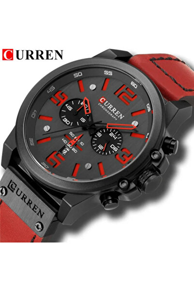 Choice4 ساعة يد كورين بلاكريد CURREN 8314 للرجال بحزام جلدي، ساعة كوارتز مقاو...