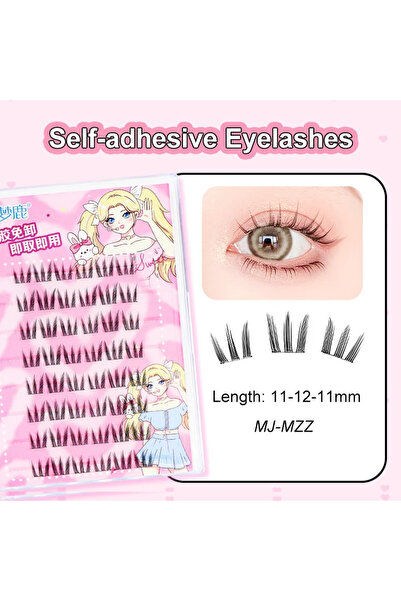 Choice MJ-MZZ Self-Adhesive Cluster Lashes Soft Idol Style Reusable No-Glue I...