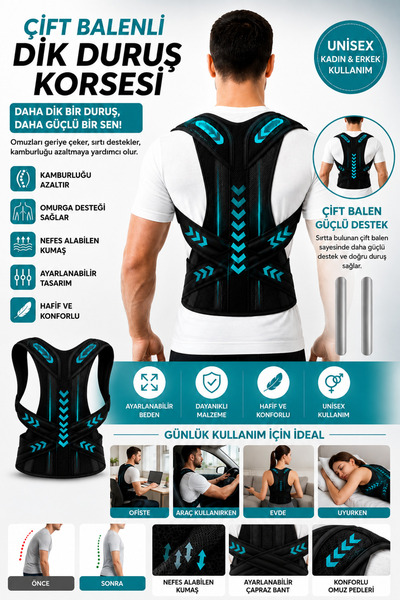 Ankaflex Upright Posture Corset Posture Corrector Anti Humpback Underwire Adjustable Medical Unisex Corset