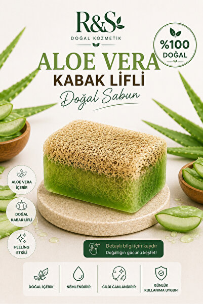 R&S Doğal Kozmetik Kabak Lifli Aloe Vera Sabunu - Doğal Peeling Ve Nemlendiri...