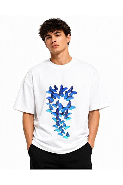 Inscriptie Tricou Unisex Bumbac Premium Casual " Blue butterfly group "