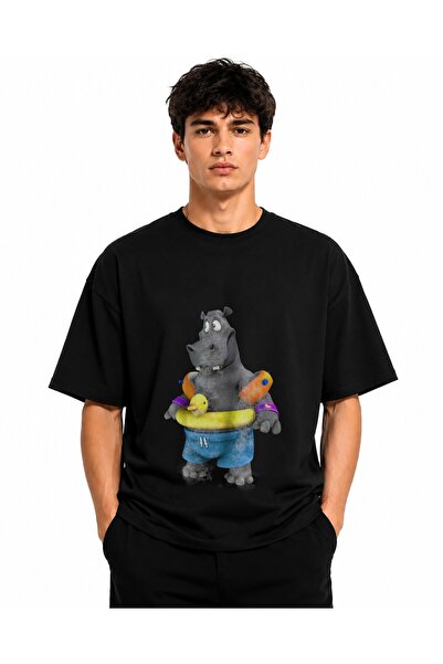 Inscriptie Tricou Unisex Bumbac Premium Casual " Hipopotan cu colac "