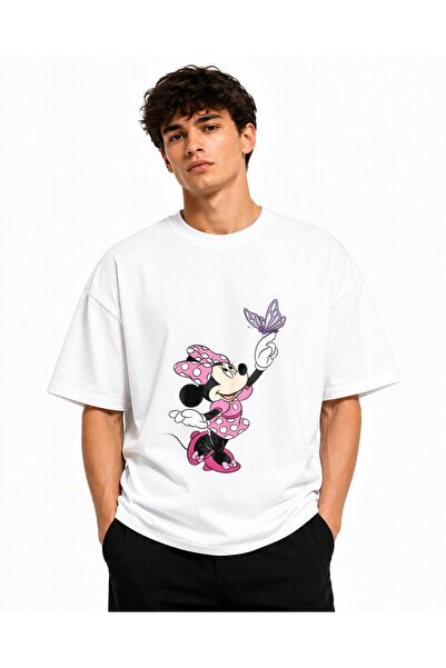 Inscriptie Tricou Unisex Bumbac Premium Casual " Minnie Mouse si fluterele "