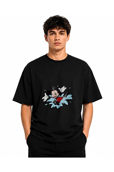 Inscriptie Tricou Unisex Bumbac Premium Casual " Mickey Mouse in apa "