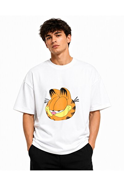 Inscriptie Tricou Unisex Bumbac Premium Casual " Zambet Garfield "