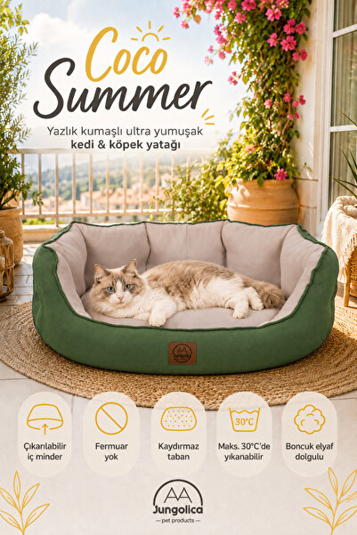 Jungolica Pet Products Coco Summer, Yazlık Kumaşlı, Ultra Yumuşak, Kaydırmaz ...