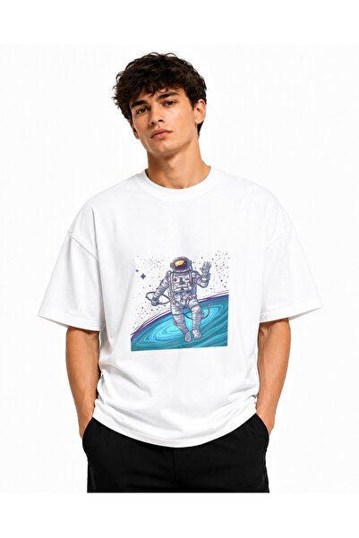 Inscriptie Tricou Unisex Bumbac Premium Casual " Astronaut floating in space "
