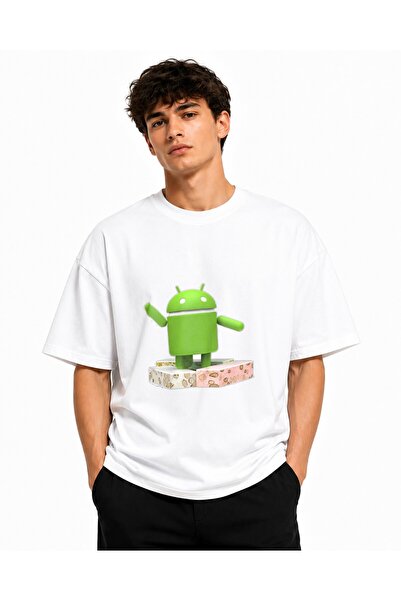 Inscriptie Tricou Unisex Bumbac Premium Casual " Android 7.0 Nougat "
