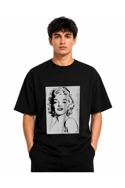 Inscriptie Tricou Unisex Bumbac Premium Casual " Marilyn Monroe creion design "