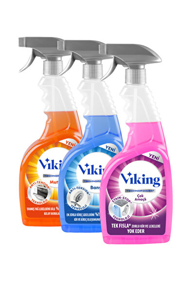 Viking TECHNOPOWER (Çok Amaçlı ,Mutfak,Banyo) Paket 750 ml X 3 Adet