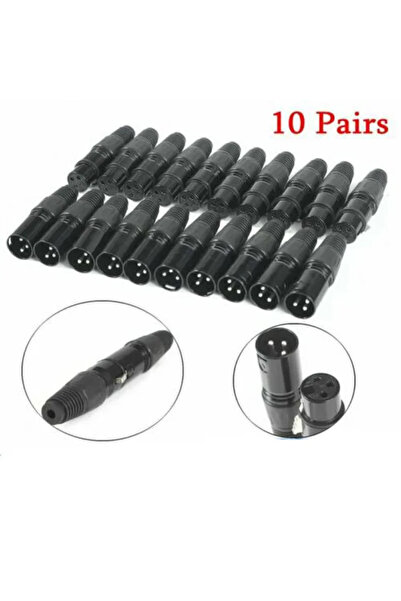 Choice 10 أزواج XLR DMX 3 دبوس ميكروفون كابلات الصوت موصلات التوصيل ذكر أنثى ...