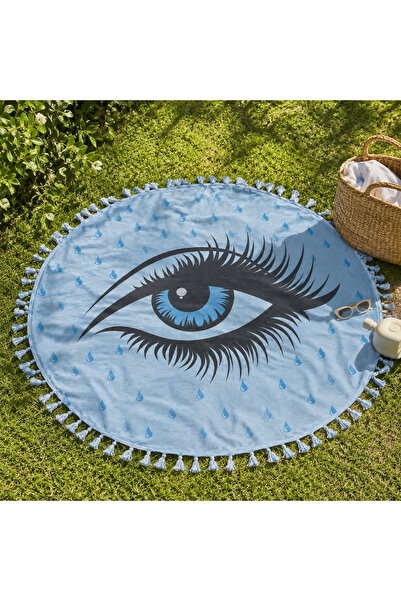 Blue Burgeon Bambu Göz Desen Peştemal